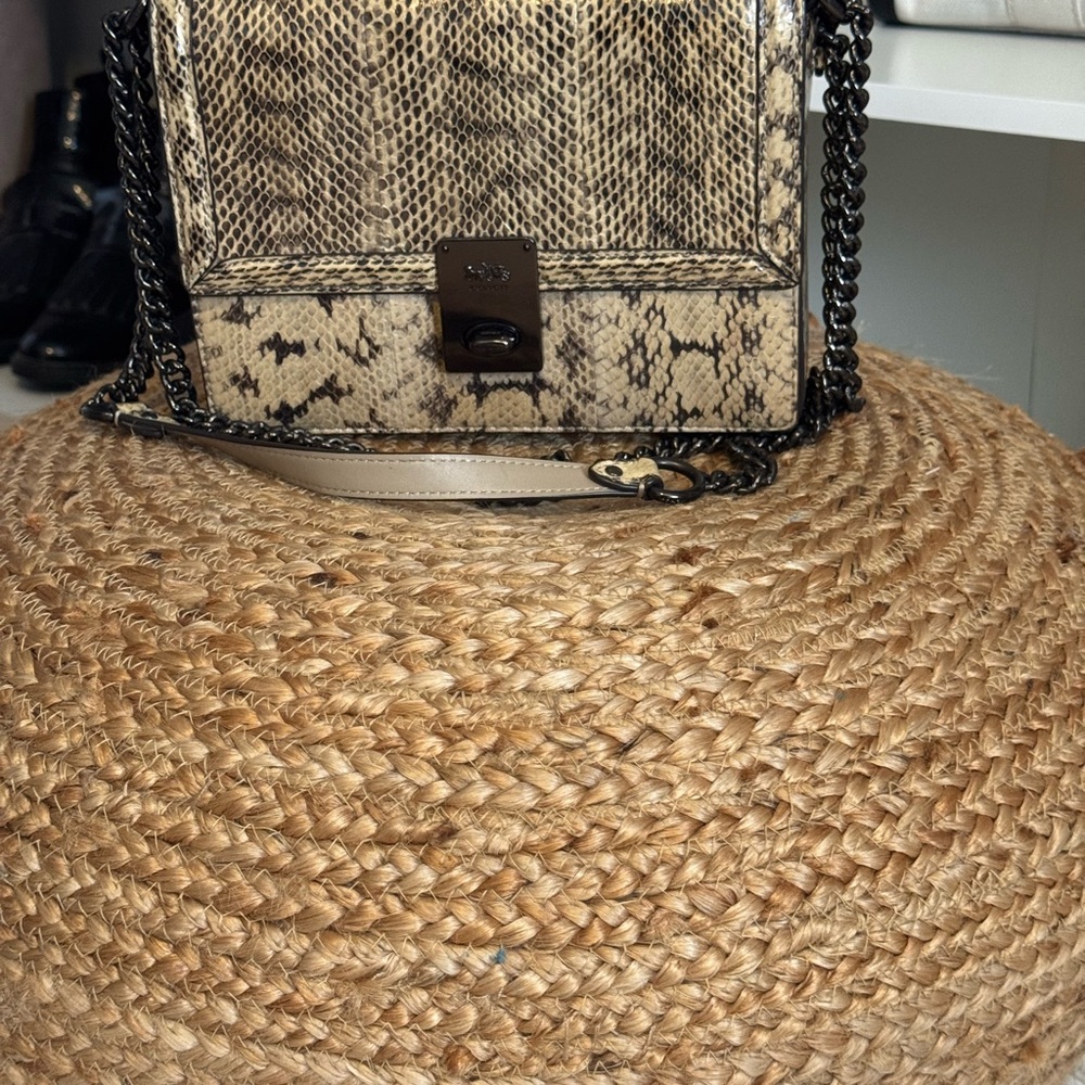 Coach Snakeskin Crossbody Bag with Chain Strap